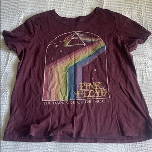 Pink Floyd Maroon Crew Neck Tee